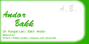 andor bakk business card